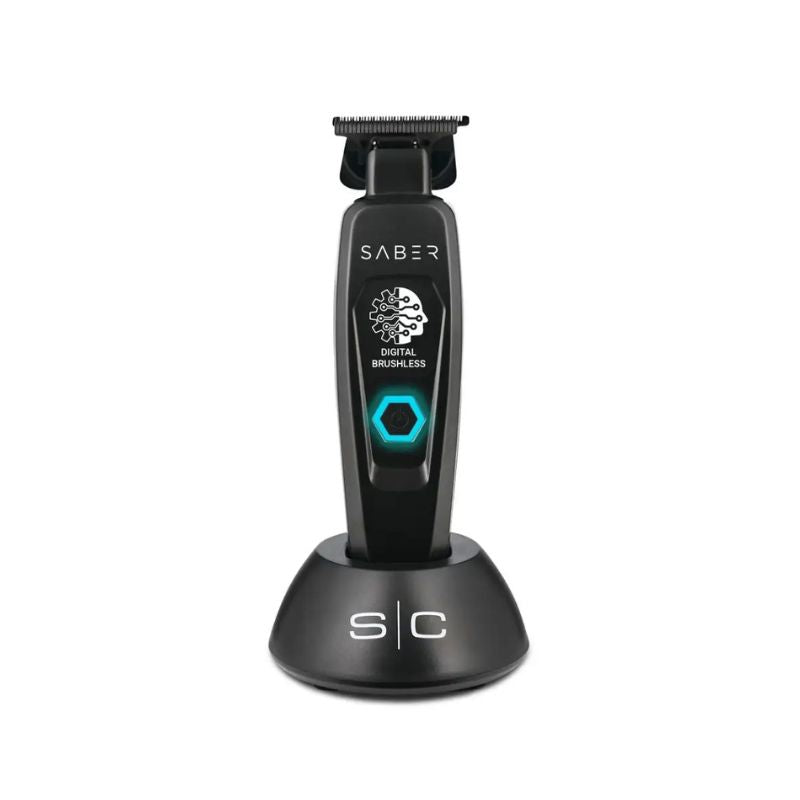 Stylecraft Saber - Professional Full Metal Body Digital Brushless Motor Cordless Hair Trimmer - Black