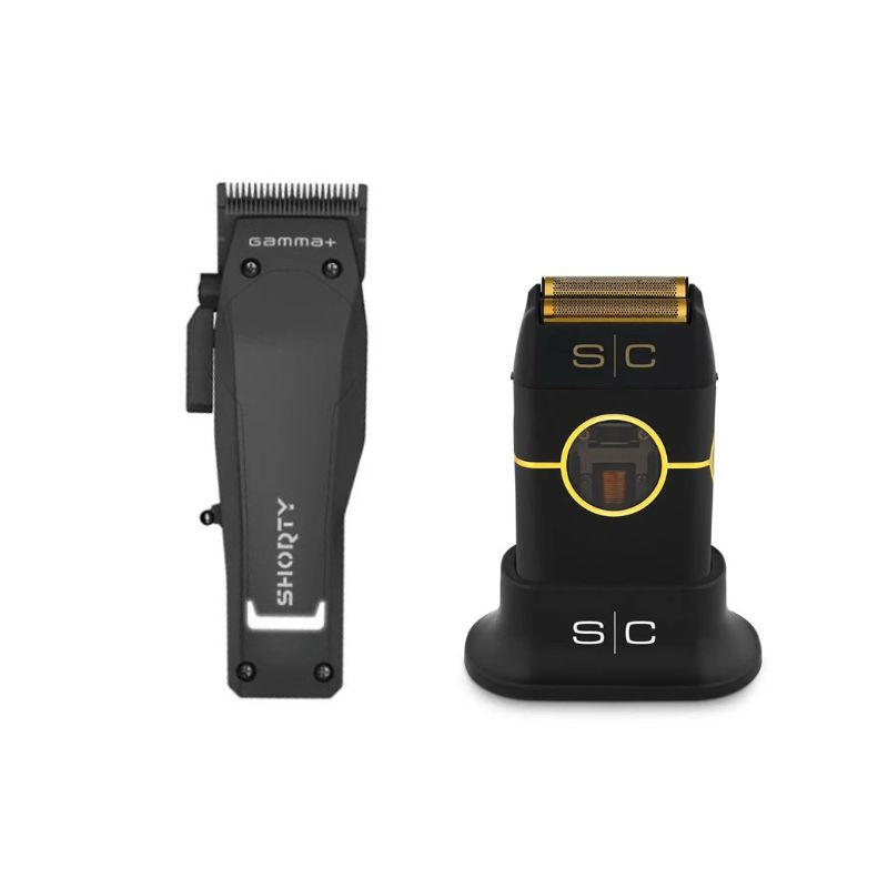 Gamma Shorty Compact Clipper - StyleCraft Instinct Metal Shaver Black