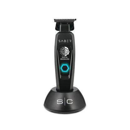 Stylecraft Saber - Professional Full Metal Body Digital Brushless Motor Cordless Hair Trimmer - Black