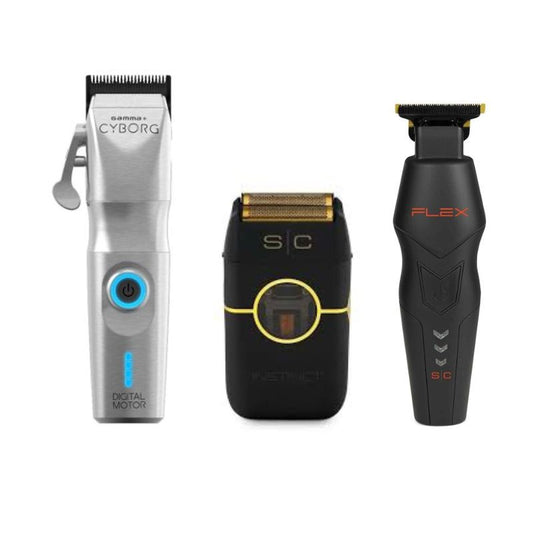 Gamma+ Cyborg Clipper - StyleCraft Instinct Metal Shaver - Stylecraft Flex Hair Trimmer