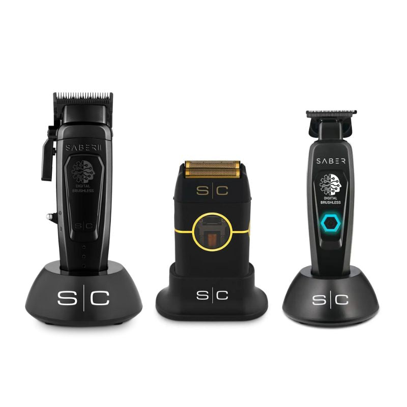 Stylecraft Saber Clipper - StyleCraft Instinct Metal Shaver Black - Precision Saber Trimmer