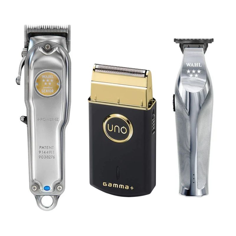 Wahl Senior All Metal Hair Clipper - Gamma UNO Shaver - Wahl Professional Hi Viz Hair Trimmer