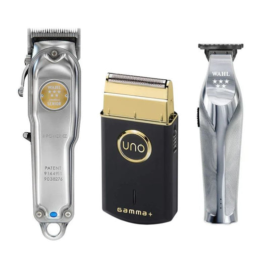 Wahl Senior All Metal Hair Clipper - Gamma UNO Shaver - Wahl Professional Hi Viz Hair Trimmer