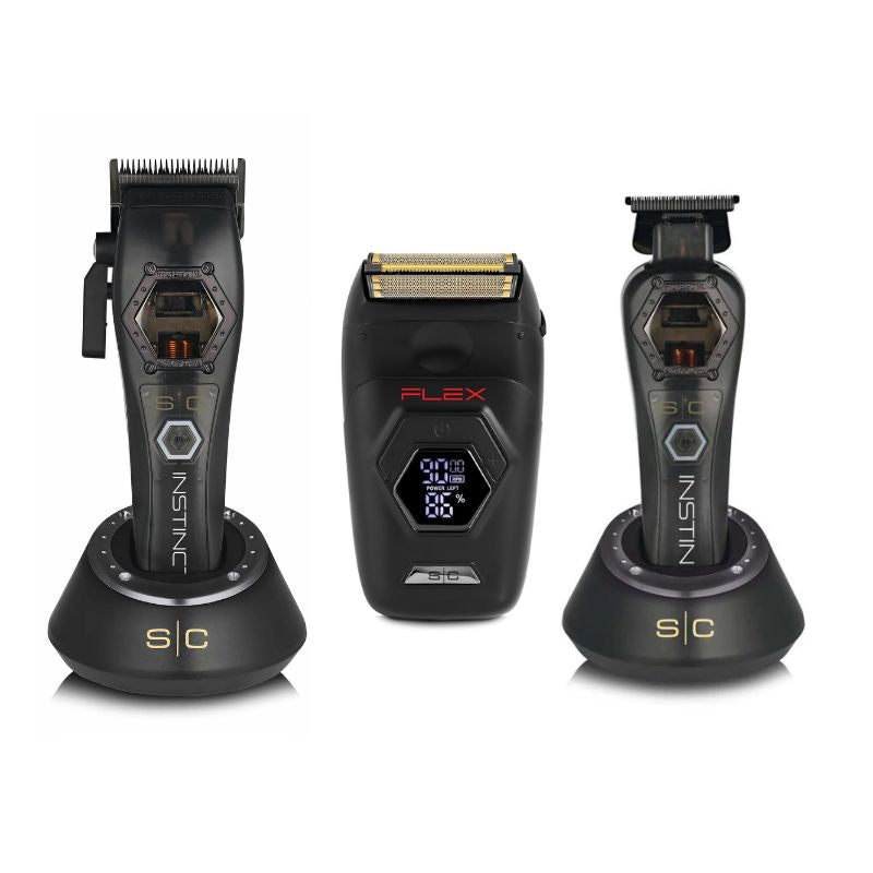 StyleCraft Instinct Metal Clipper - StyleCraft Flex Foil Shaver Professional - Stylecraft Instinct Metal Trimmer
