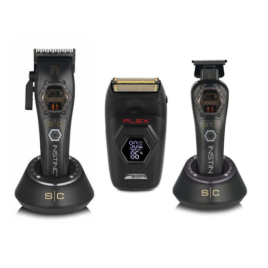 StyleCraft Instinct Metal Clipper - StyleCraft Flex Foil Shaver Professional - Stylecraft Instinct Metal Trimmer